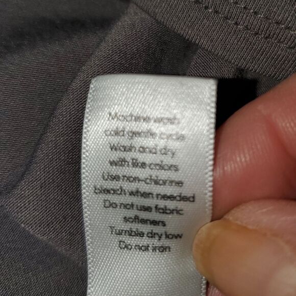 Athleta Essence Long Sleeve Semi Fit Top Flagstone Gray Tie Back Large - Picture 7 of 10